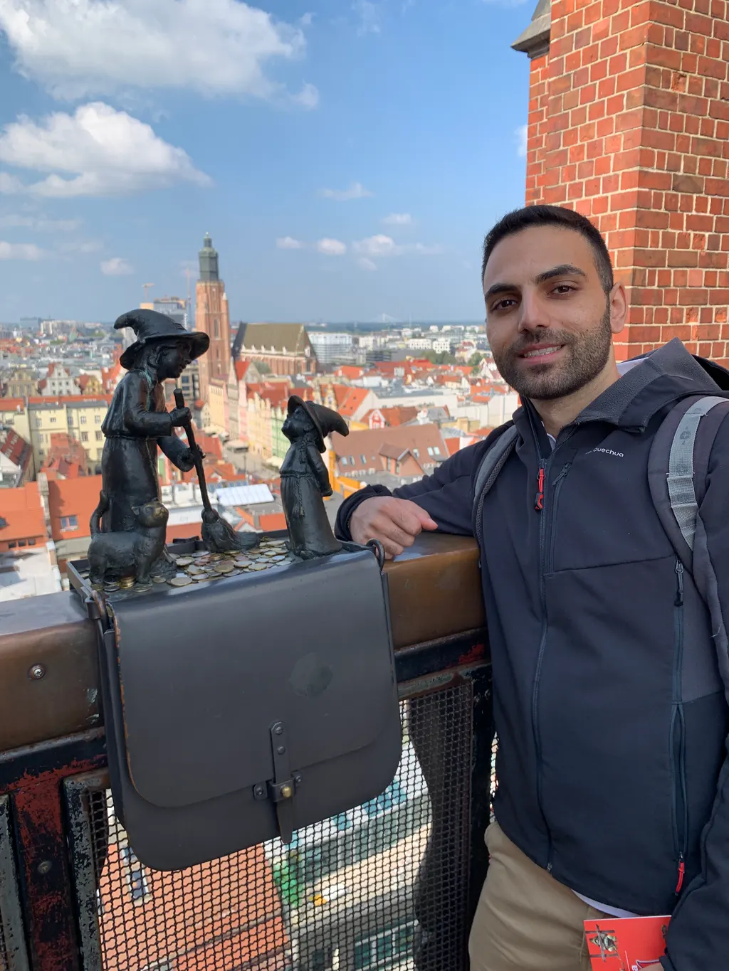 Mathew Hashoul overlooking Wrocław from the Bridge of Penitents